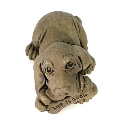 Life is Good Basset Statue, 10.75in