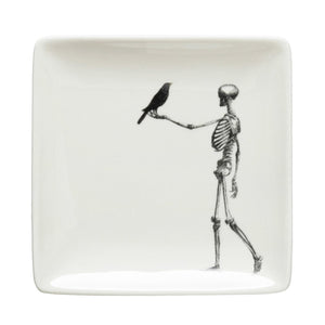 Square Stoneware Plate, 5in, Halloween Image, Asst