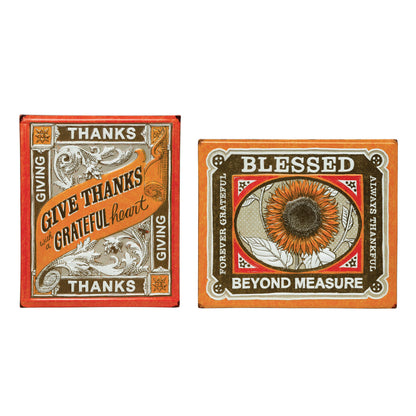 Embossed Metal Wall Decor with Thanksgiving Saying