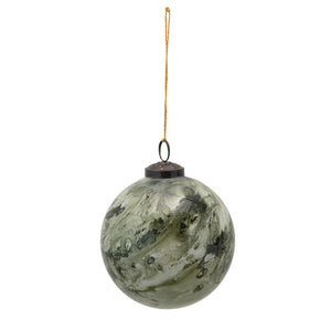 Ornament, Glass Ball with Marbled Finish, 4in