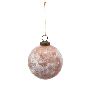 Ornament, Glass Ball with Marbled Finish, 4in