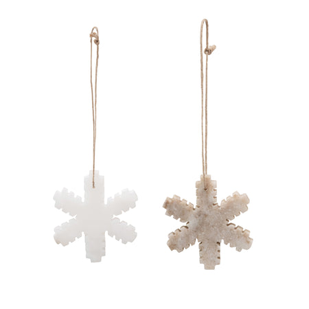 Ornament, Natural Stone Snowflake, 3.25in