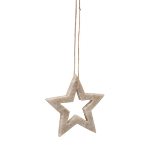 Ornament, Natural Stone Star, 3.25in