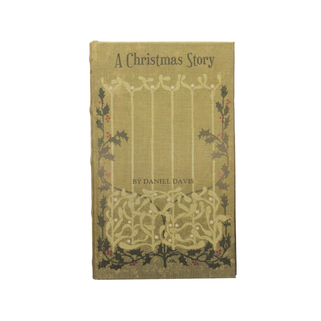 Book Storage Box, MDF/Canvas, Christmas Story Gold