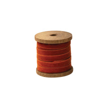 Load image into Gallery viewer, Velvet Ribbon on Wood Spool, 10 Yards, 3 Colours
