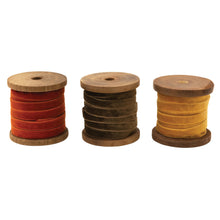 Load image into Gallery viewer, Velvet Ribbon on Wood Spool, 10 Yards, 3 Colours
