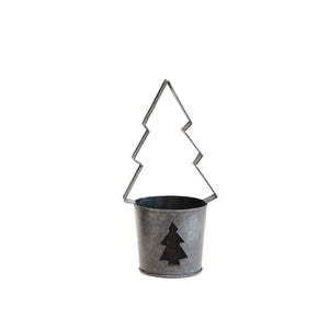 Pot, 2.5in, Metal, Tree Cutout Bucket