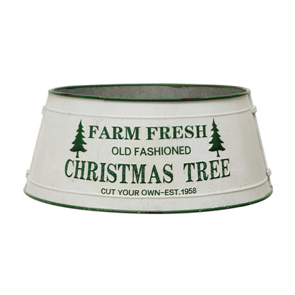 Metal Christmas Tree Collar, 'Farm Fresh', 22.25in