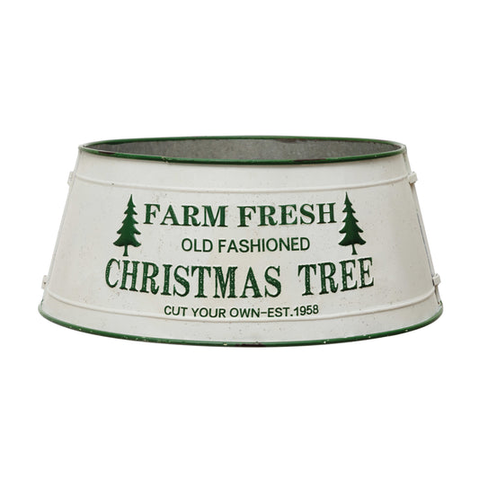 Metal Christmas Tree Collar, 'Farm Fresh', 22.25in