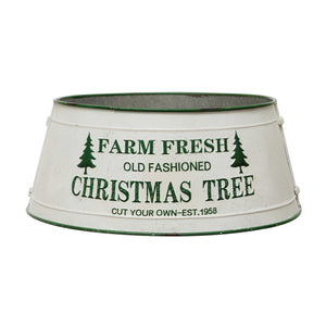 Metal Christmas Tree Collar, 'Farm Fresh', 22.25in