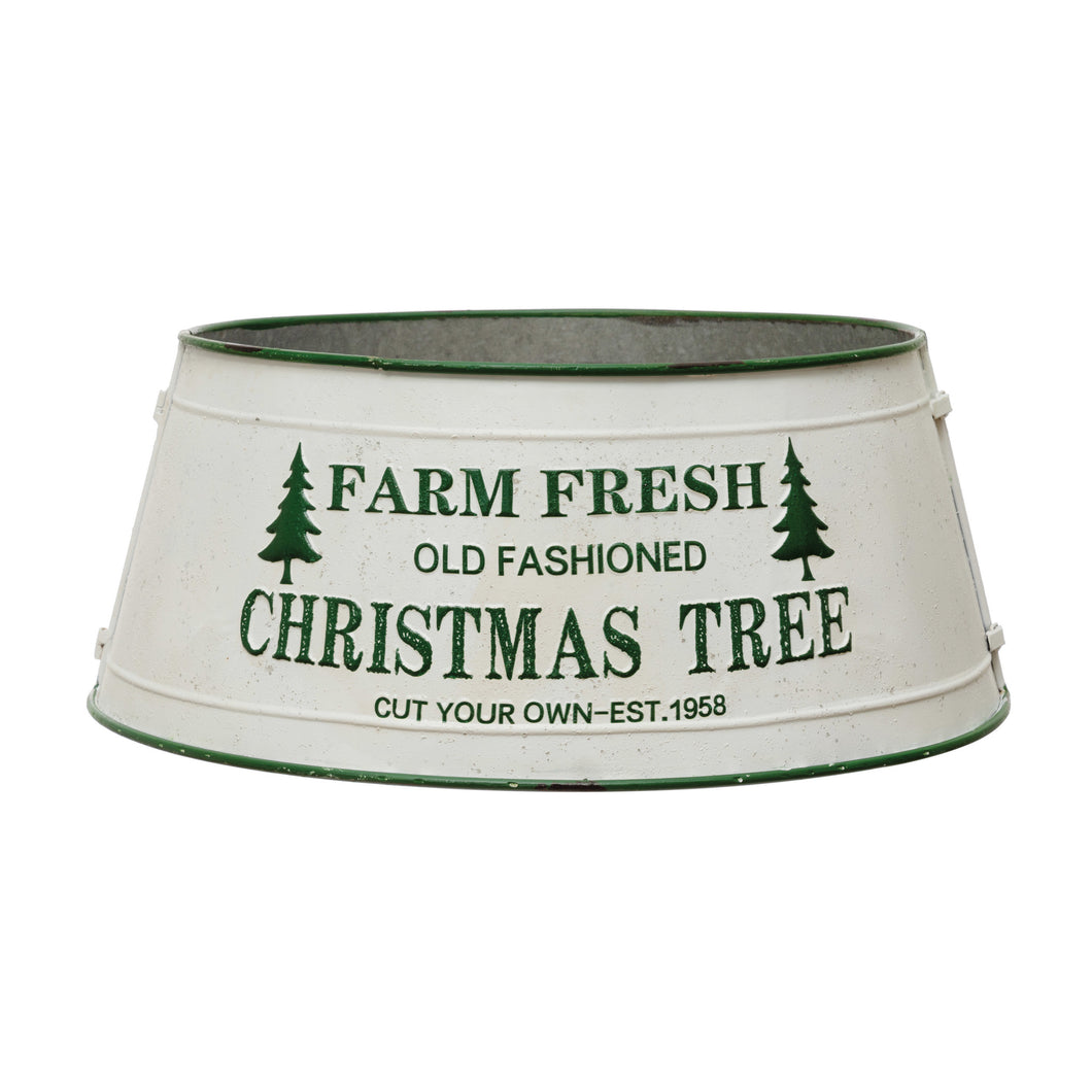 Metal Christmas Tree Collar, 'Farm Fresh', 22.25in