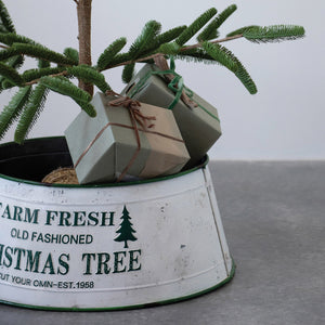 Metal Christmas Tree Collar, 'Farm Fresh', 22.25in