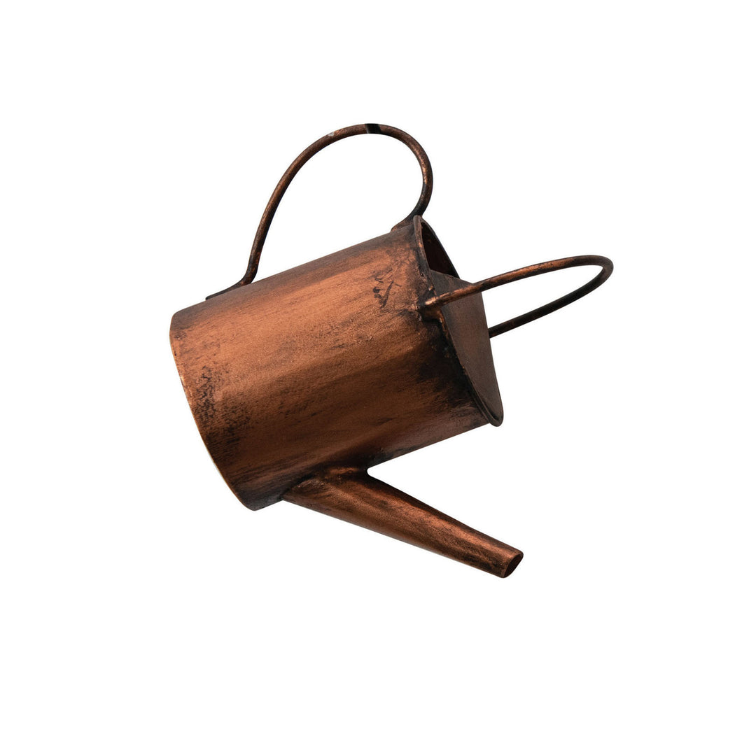 Ornament, Metal Watering Can, Copper Finish, 3.5in