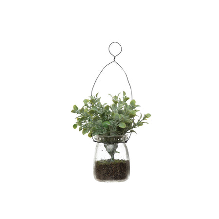 Faux Greenery in Jar Ornament, 8in, 4 Styles