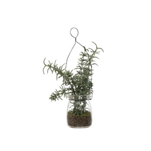 Faux Greenery in Jar Ornament, 8in, 4 Styles