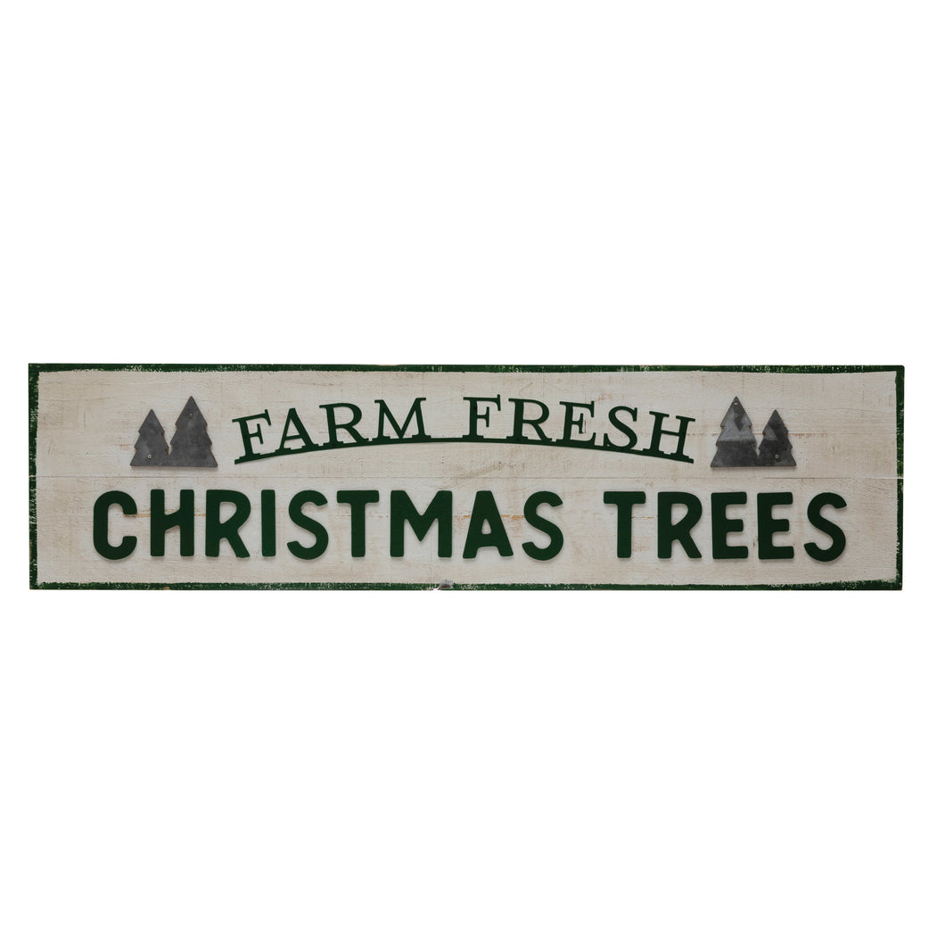 Wood/Metal Wall Decor, Farm Fresh Christmas Trees