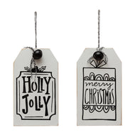 Wood Gift Tag Wall Decor with Bells, 12in