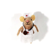 Load image into Gallery viewer, Ornament, Wool Felt Medical Mouse, 4.25in
