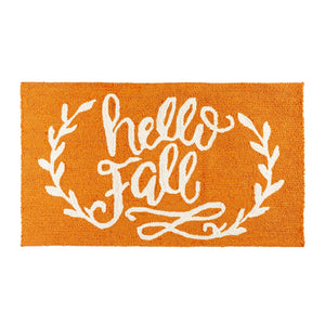 Hooked Indoor/Outdoor Rug, Hello Fall, 42in x 24in