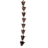 Rain Chain, Lotus Cup, Bronze, 96in