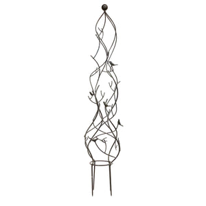 Bird & Twig Metal Obelisk, Bronze