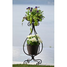 Load image into Gallery viewer, Metal Bird Bath with 8in Garden Planter, 14in Dia - Floral Acres Greenhouse &amp; Garden Centre
