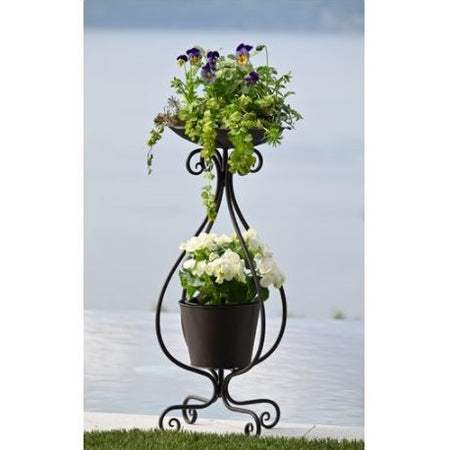 Metal Bird Bath with 8in Garden Planter, 14in Dia - Floral Acres Greenhouse & Garden Centre