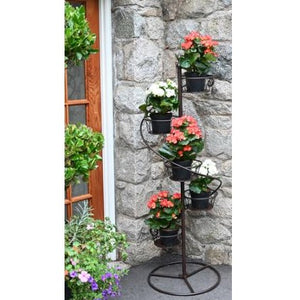 Lotus Basket Spiral Plant Stand with 5 9in Pots - Floral Acres Greenhouse & Garden Centre