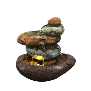 Tabletop Multicolor Stone Fountain with LED Light - Floral Acres Greenhouse & Garden Centre