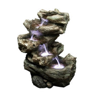 5 Tier Log Fountain with LED Lights - Floral Acres Greenhouse & Garden Centre