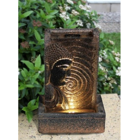 Buddha Face Waterfall Fountain with LED Light - Floral Acres Greenhouse & Garden Centre