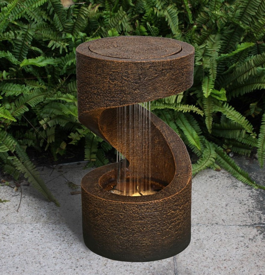 Cutout Pillar Fountain with LED Light - Floral Acres Greenhouse & Garden Centre