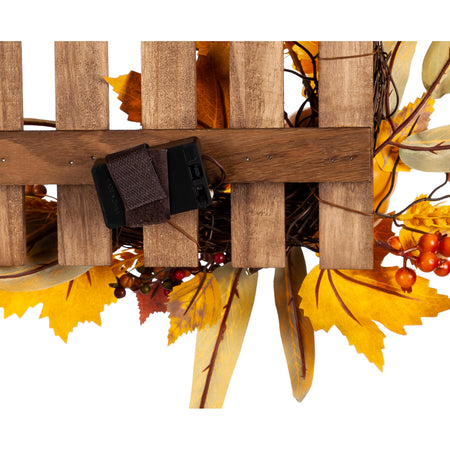 Autumn Fence with Birdhouse and Foliage Wall Decor