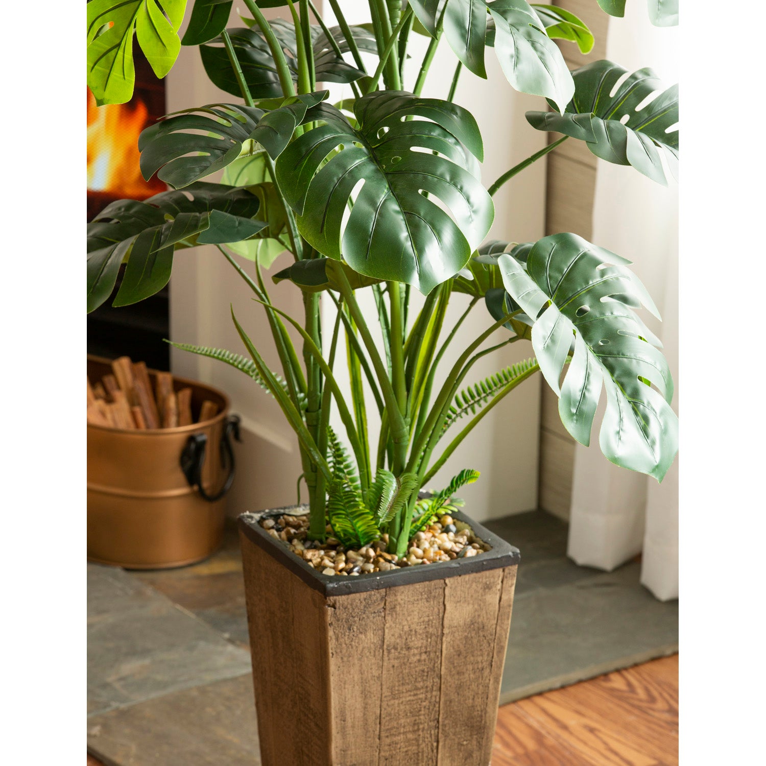 monstera deliciosa fake plant Artificial Plant in Pot, Monstera Deliciosa