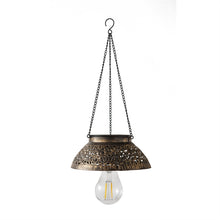 Load image into Gallery viewer, Antiqued Metal Hanging Light, Scalloped
