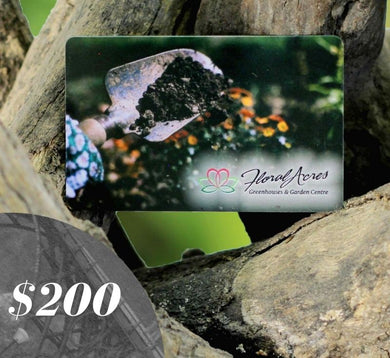 Physical Gift Card, $200.00 - Floral Acres Greenhouse & Garden Centre