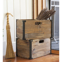 Load image into Gallery viewer, Rustic Wooden Storage Crate, 17in - Floral Acres Greenhouse &amp; Garden Centre
