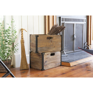 Rustic Wooden Storage Crate, 17in - Floral Acres Greenhouse & Garden Centre