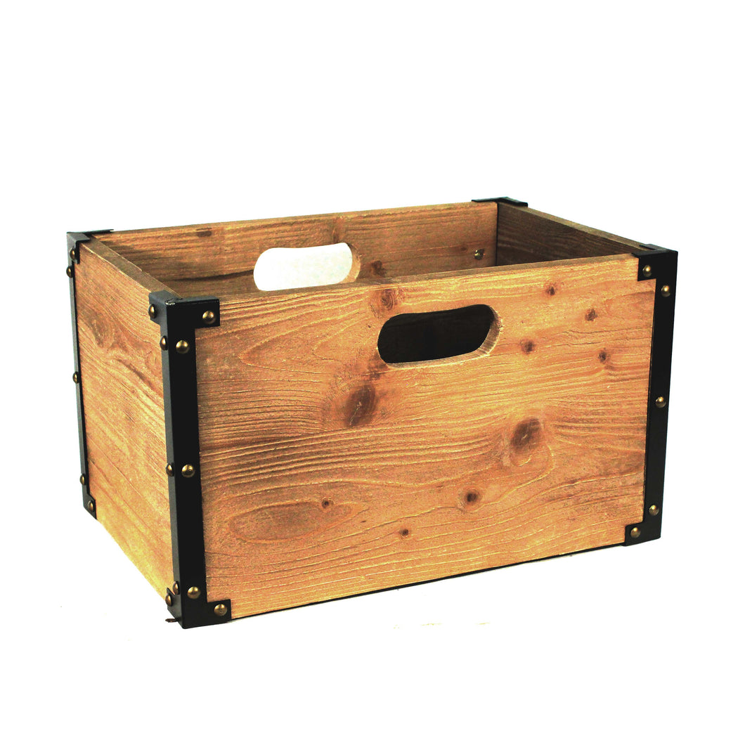 Rustic Wooden Storage Crate, 17in