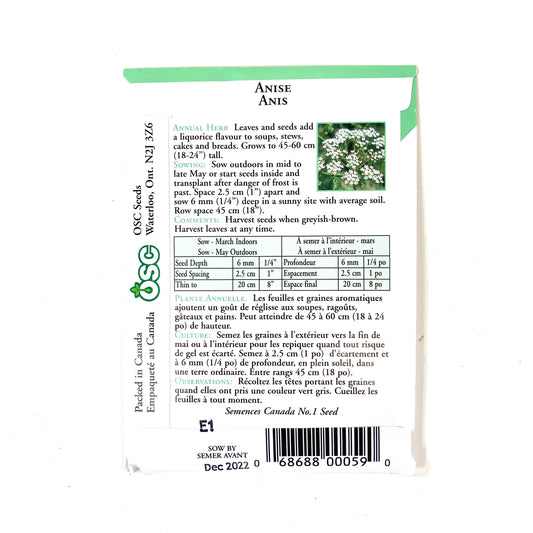 Anise Seeds, OSC - Floral Acres Greenhouse & Garden Centre