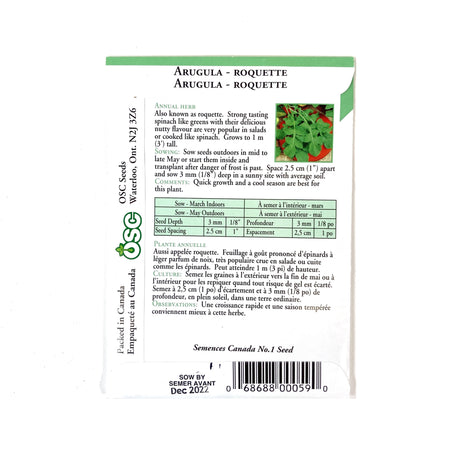 Arugula/Roquette Seeds, OSC - Floral Acres Greenhouse & Garden Centre