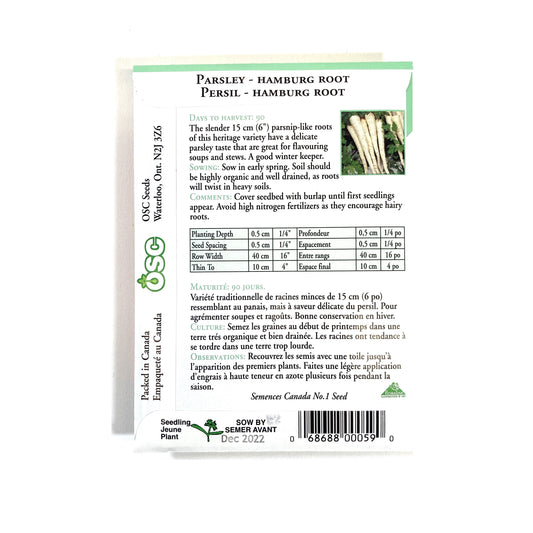 Parsley - Hamburg Root Seeds, OSC - Floral Acres Greenhouse & Garden Centre
