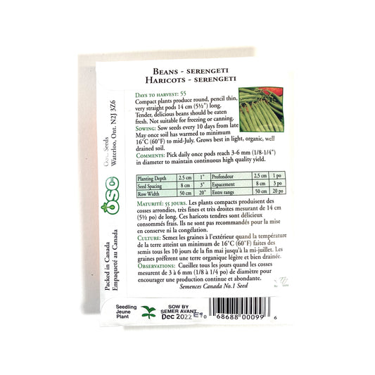 Bean Filet - Serengeti Seeds, OSC - Floral Acres Greenhouse & Garden Centre