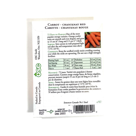 Carrot - Chantenay Red Seeds, OSC - Floral Acres Greenhouse & Garden Centre