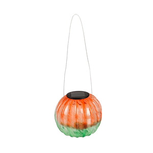 Solar Art Glass Pumpkin Lantern, 2 Assorted - Floral Acres Greenhouse & Garden Centre