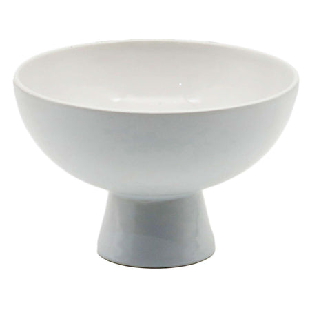 Planter, Ceramic, Pedestal Bowl, White