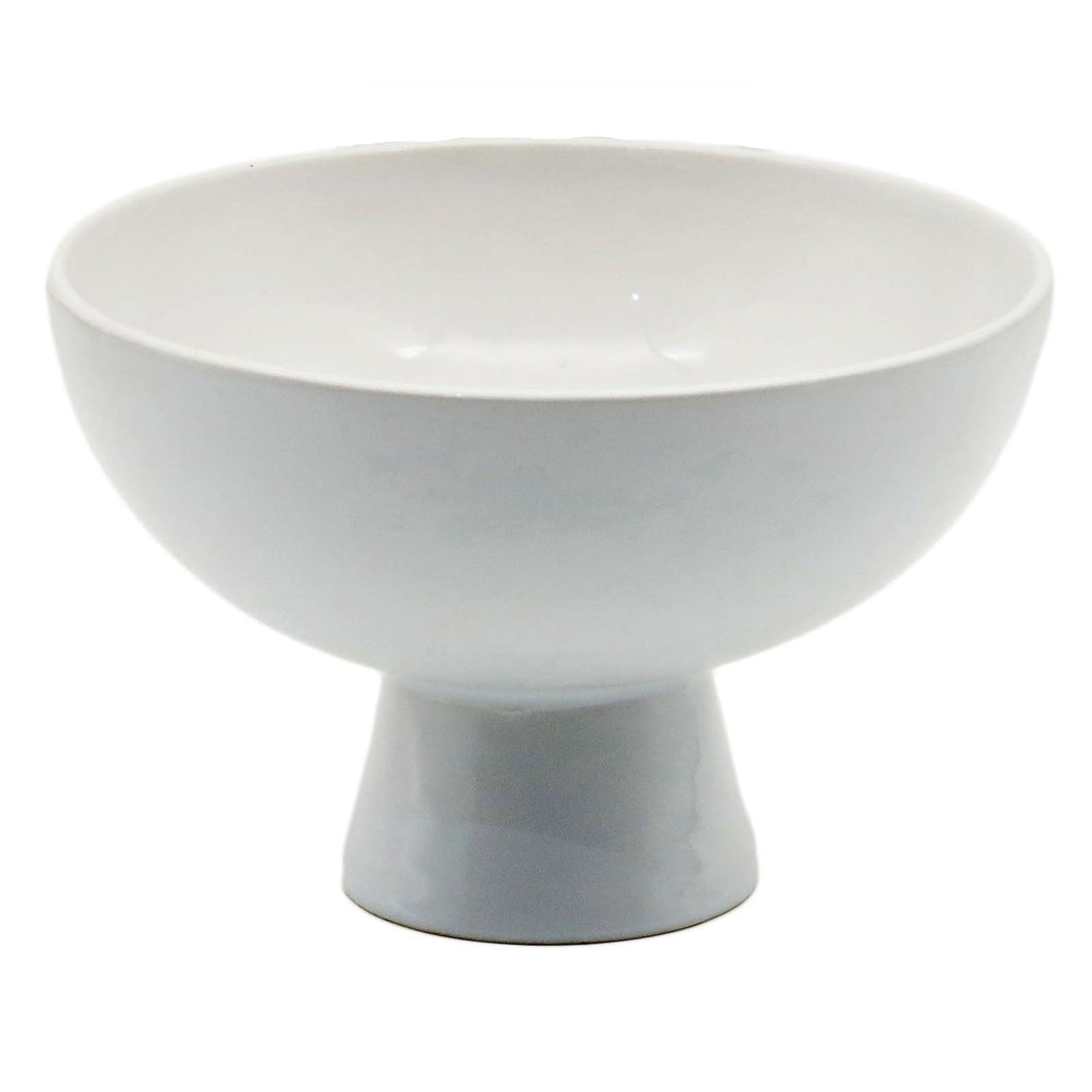 Planter, Ceramic, Pedestal Bowl, White