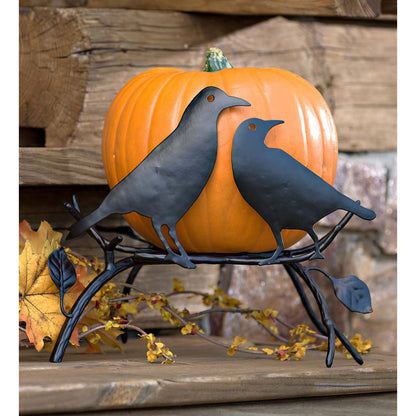 Ravens on Branch Pumpkin Holder