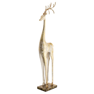 Gold and White Iron Deer Statue