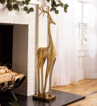 Load image into Gallery viewer, Gold and White Iron Deer Statue
